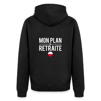 Mon plan de retraite pologne polonais humour - Veste à capuche bio Premium Unisexe - noir - Dos - Nico (187cm)