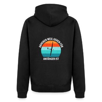 Segelflieger Segelfliegen Segelflugzeug Fliegen - Unisex Premium Bio Zip Hoodie - Schwarz - Hinten - Nico (187cm)