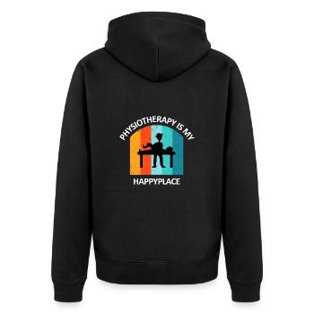 Physiotherapist Humorous Gift Saying Funny - Unisex Premium Organic Zip Hoodie - black - Back - Nico (187cm)