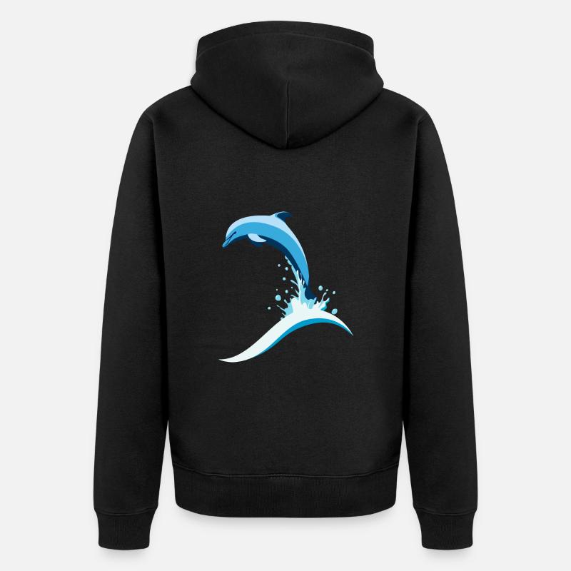 Dauphin sauteur - Veste à capuche bio Premium Unisexe - noir