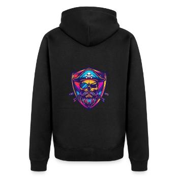 Crâne de pirate - Veste à capuche bio Premium Unisexe - noir - Dos - Nico (187cm)