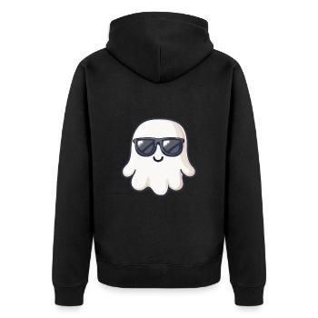 Fantôme Halloween Cool - Veste à capuche bio Premium Unisexe - noir - Dos - Nico (187cm)