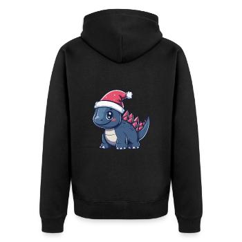 Dinosaure Stegosaurus Noël Mignon - Veste à capuche bio Premium Unisexe - noir - Dos - Nico (187cm)