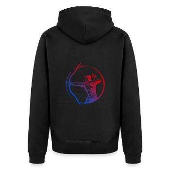 Archery Silhouette Colorful - Unisex Premium Organic Zip Hoodie - black - Back - Nico (187cm)