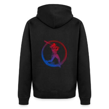 Baseball Silhouette Colorful - Unisex Premium Organic Zip Hoodie - black - Back - Nico (187cm)