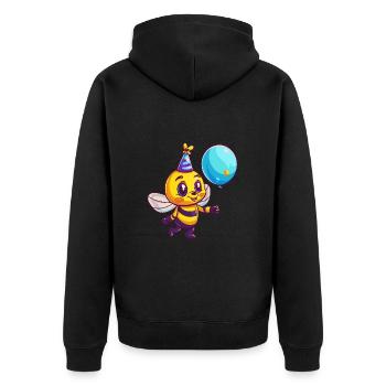 Abeille Anniversaire Bébé - Veste à capuche bio Premium Unisexe - noir - Dos - Nico (187cm)