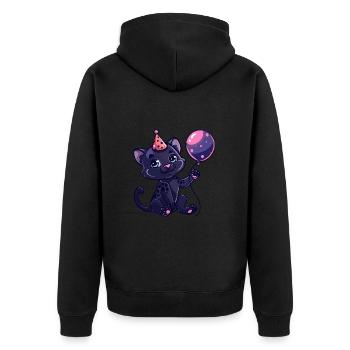 Panther Birthday Baby - Unisex Premium Organic Zip Hoodie - black - Back - Nico (187cm)