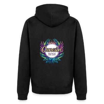 Cancun 2025 Team - Unisex Premium Organic Zip Hoodie - black - Back - Nico (187cm)