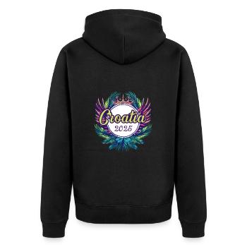 Croatia 2025 Team - Unisex Premium Organic Zip Hoodie - black - Back - Nico (187cm)