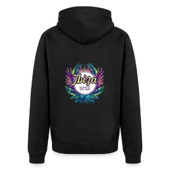 Ibiza 2025 Team - Unisex Premium Organic Zip Hoodie - black - Back - Nico (187cm)