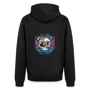 Zrce 2025 Team - Unisex Premium Organic Zip Hoodie - black - Back - Nico (187cm)