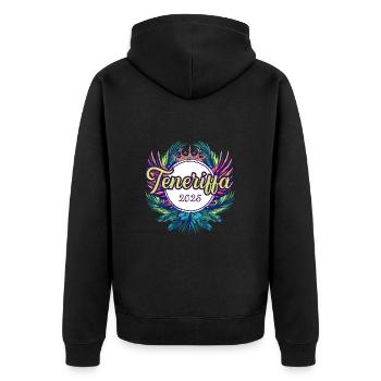 L’équipe de Tenerife 2025 - Veste à capuche bio Premium Unisexe - noir - Dos - Nico (187cm)