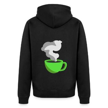 Coffee Mug Illustration Minimalist Design - Unisex Premium Organic Zip Hoodie - black - Back - Nico (187cm)