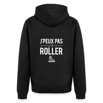 J'peux pas j'ai roller amateur roller humour - Veste à capuche bio Premium Unisexe - noir - Dos - Nico (187cm)