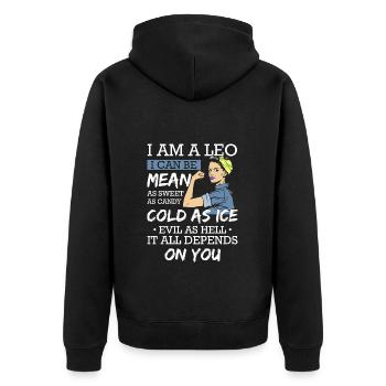 Sternzeichen Astrologie Konstellation - Unisex Premium Bio Zip Hoodie - Schwarz - Hinten - Nico (187cm)