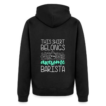 Barista Cafe Coffee Cup Coffee Drinker - Unisex Premium Organic Zip Hoodie - black - Back - Nico (187cm)
