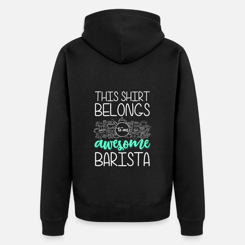 Barista Cafe Kaffeetasse Kaffeetrinker - Unisex Premium Bio Zip Hoodie - Schwarz