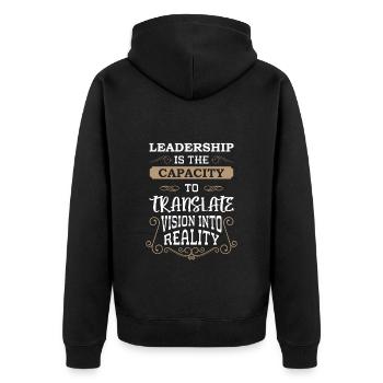 Arbeit Karriere Vorgesetzter Bürohumor - Unisex Premium Bio Zip Hoodie - Schwarz - Hinten - Nico (187cm)
