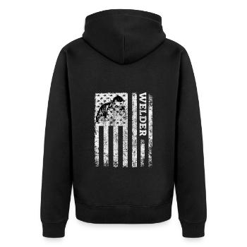 American Flag Welding Welder Construction - Veste à capuche bio Premium Unisexe - noir - Dos - Nico (187cm)