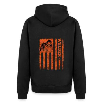 American Flag Welding Welder Construction - Veste à capuche bio Premium Unisexe - noir - Dos - Nico (187cm)