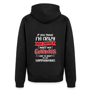 Zwerge Wichtel Niedlich - Unisex Premium Bio Zip Hoodie - Schwarz - Hinten - Nico (187cm)