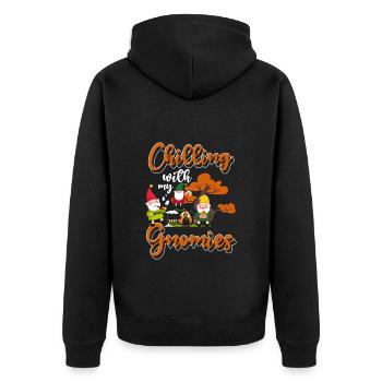 Dwarf Gnome Tonwichtel Cute - Unisex Premium Organic Zip Hoodie - black - Back - Nico (187cm)