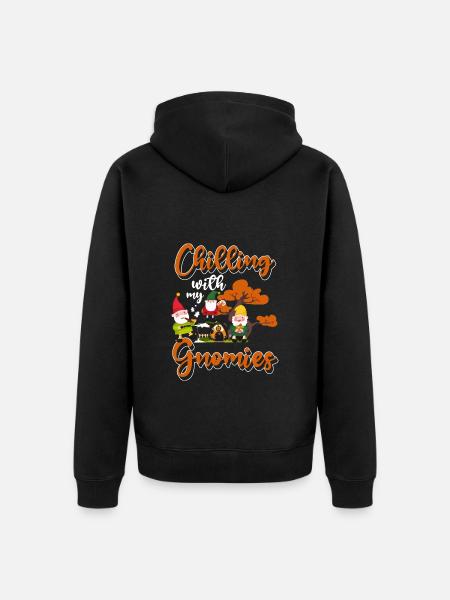 Dwarf Gnome Tonwichtel Cute - Unisex Premium Organic Zip Hoodie - black