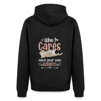 No interest Disinterest No sarcasm - Unisex Premium Organic Zip Hoodie - black - Back - Nico (187cm)