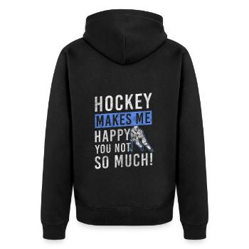 Équipe d’entraînement de la rondelle de hockey - Veste à capuche bio Premium Unisexe - noir - Dos - Nico (187cm)