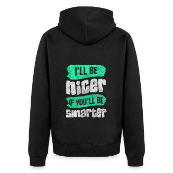 Black Humor Idiots Irony Boyfriend - Unisex Premium Organic Zip Hoodie - black - Back - Nico (187cm)