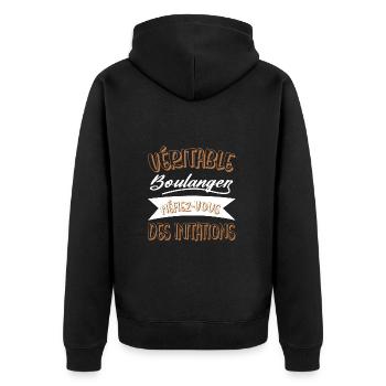 Véritable boulanger métier boulangerie fan de pain - Veste à capuche bio Premium Unisexe - noir - Dos - Nico (187cm)