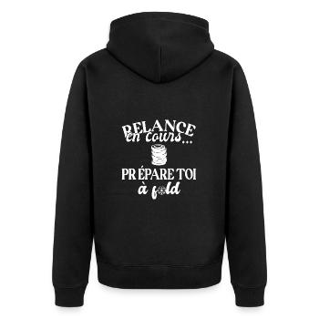 Relance en cours prépare toi à fold t-shirt poker - Veste à capuche bio Premium Unisexe - noir - Dos - Nico (187cm)