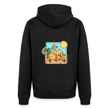 Niedlichstes putzigstes Baby Kamel der Wüste! - Unisex Premium Bio Zip Hoodie - Schwarz - Hinten - Nico (187cm)
