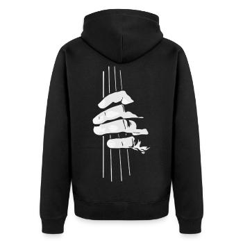 Double bass for bass player - Unisex Premium Organic Zip Hoodie - black - Back - Nico (187cm)