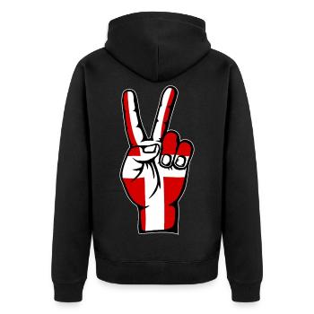 Danemark Drapeau Paix Victoire Symbole - Veste à capuche bio Premium Unisexe - noir - Dos - Nico (187cm)