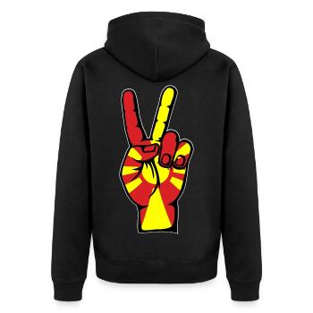 Macédoine Drapeau Paix Victoire Symbole - Veste à capuche bio Premium Unisexe - noir - Dos - Nico (187cm)