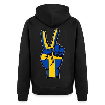 Drapeau de la Suède Symbole de la Victoire de la Paix - Veste à capuche bio Premium Unisexe - noir - Dos - Nico (187cm)