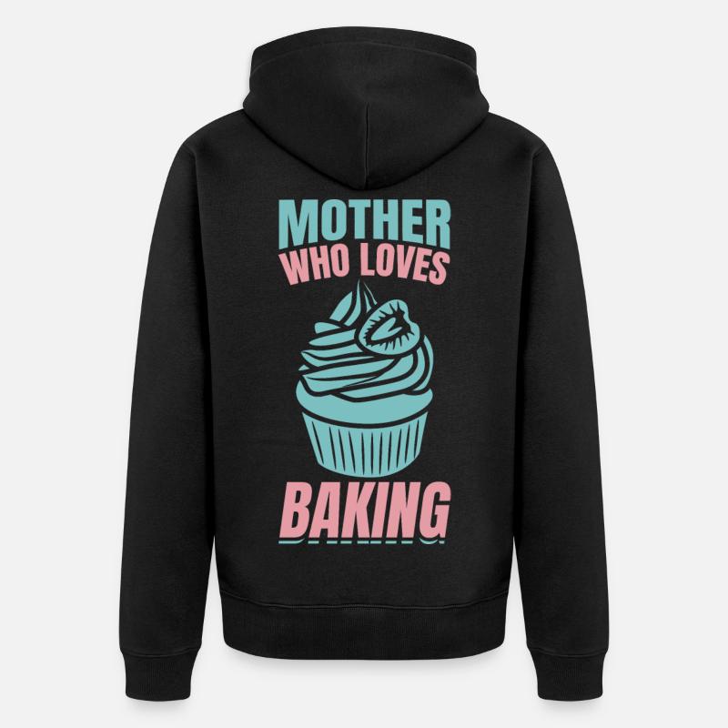 Mutter, die das Backen liebt - Unisex Premium Bio Zip Hoodie - Schwarz
