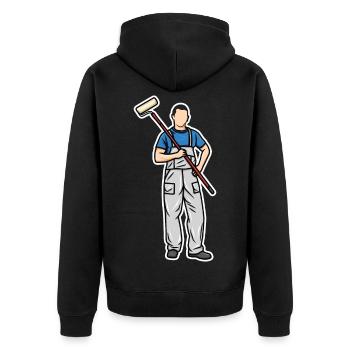 Little painter - Unisex Premium Organic Zip Hoodie - black - Back - Nico (187cm)