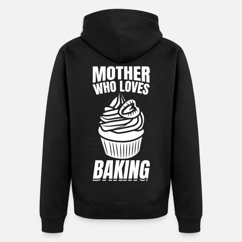 Bäcker Mama - Unisex Premium Bio Zip Hoodie - Schwarz