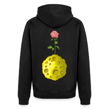 Flowery Planet - Unisex Premium Organic Zip Hoodie - black - Back - Nico (187cm)