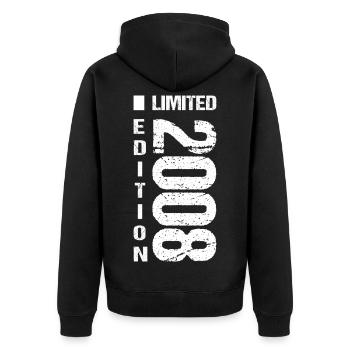 Édition limitée 2008 Vintage 18e anniversaire - Veste à capuche bio Premium Unisexe - noir - Dos - Nico (187cm)