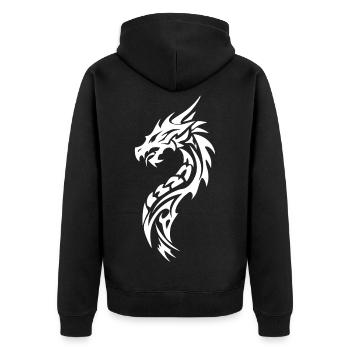Tribal Dragon Silhouette - Veste à capuche bio Premium Unisexe - noir - Dos - Nico (187cm)