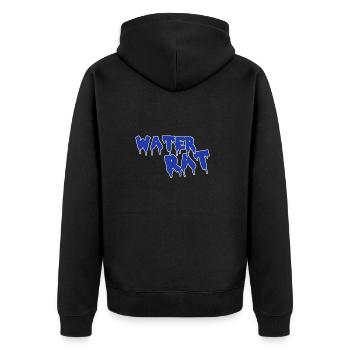 Water rat - Unisex Premium Bio Zip Hoodie - Schwarz - Hinten - Nico (187cm)