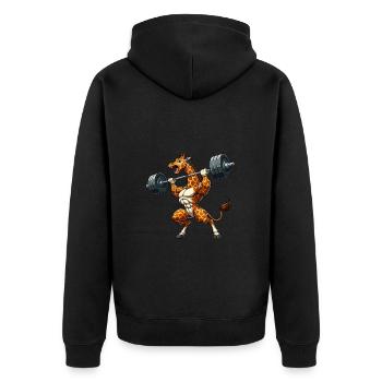 Girafe Haltérophilie Fitness Workout Haltères Trainin - Veste à capuche bio Premium Unisexe - noir - Dos - Nico (187cm)