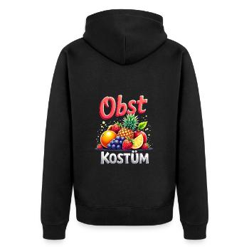 Obst Kostüm Frucht Früchte Ananas Karneval - Unisex Premium Bio Zip Hoodie - Schwarz - Hinten - Nico (187cm)