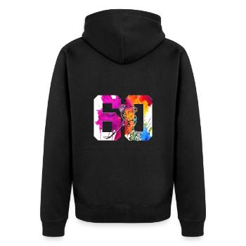 NUMÉRO 60 HOCKEY SUR GLACE 60E ANNIVERSAIRE - Veste à capuche bio Premium Unisexe - noir - Dos - Nico (187cm)