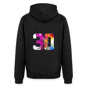 NUMBER 30 HOCKEY 30TH BIRTHDAY - Unisex Premium Organic Zip Hoodie - black - Back - Nico (187cm)