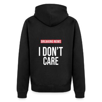 Je m en fous Sarcastique Drôle Humour - Veste à capuche bio Premium Unisexe - noir - Dos - Nico (187cm)