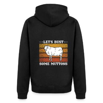 Sortons quelques moutons vintage de mouton cadeau - Veste à capuche bio Premium Unisexe - noir - Dos - Nico (187cm)